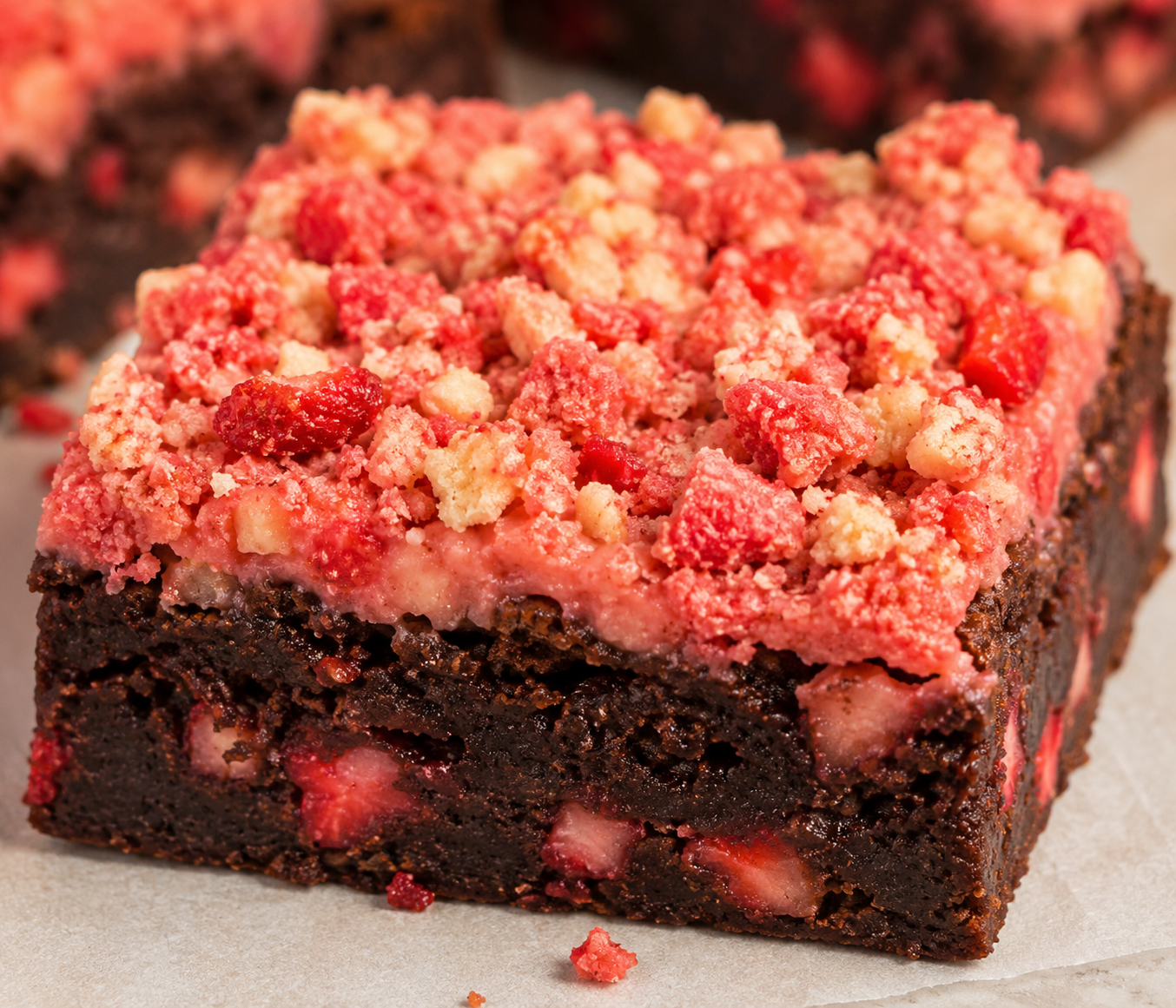 Strawberry Crunch Brownies
